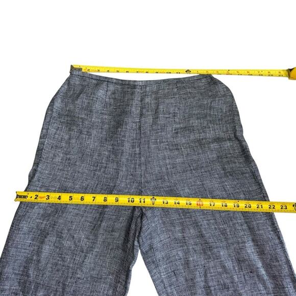 Norton McNaughton Women's Gray 100% Linen Wide Leg Cropped Pants M Coastal Prep - Picture 5 of 8